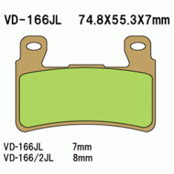 Накладки VD166JL Honda, Kawasaki, Hyosung